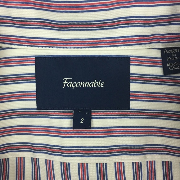 Faconnable Cotton Striped Button Down Shirt 2 - Picture 5 of 5